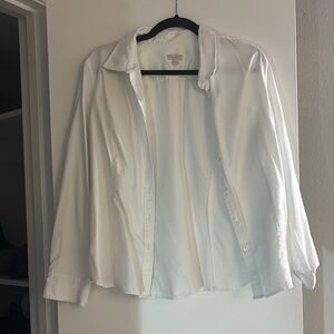 Talbots White Textured Blouse